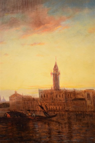 Antiquités - &quot;Sunset in Venice on the Lagoon&quot; P.G. Lepinay (1842-1885)